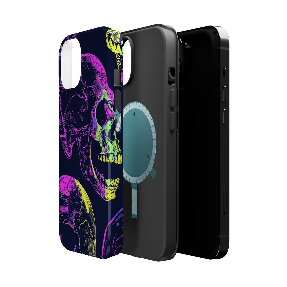 Neon Skull THREE - Magnetic Tough Cases - Edgy Phone Protection for Bold Style