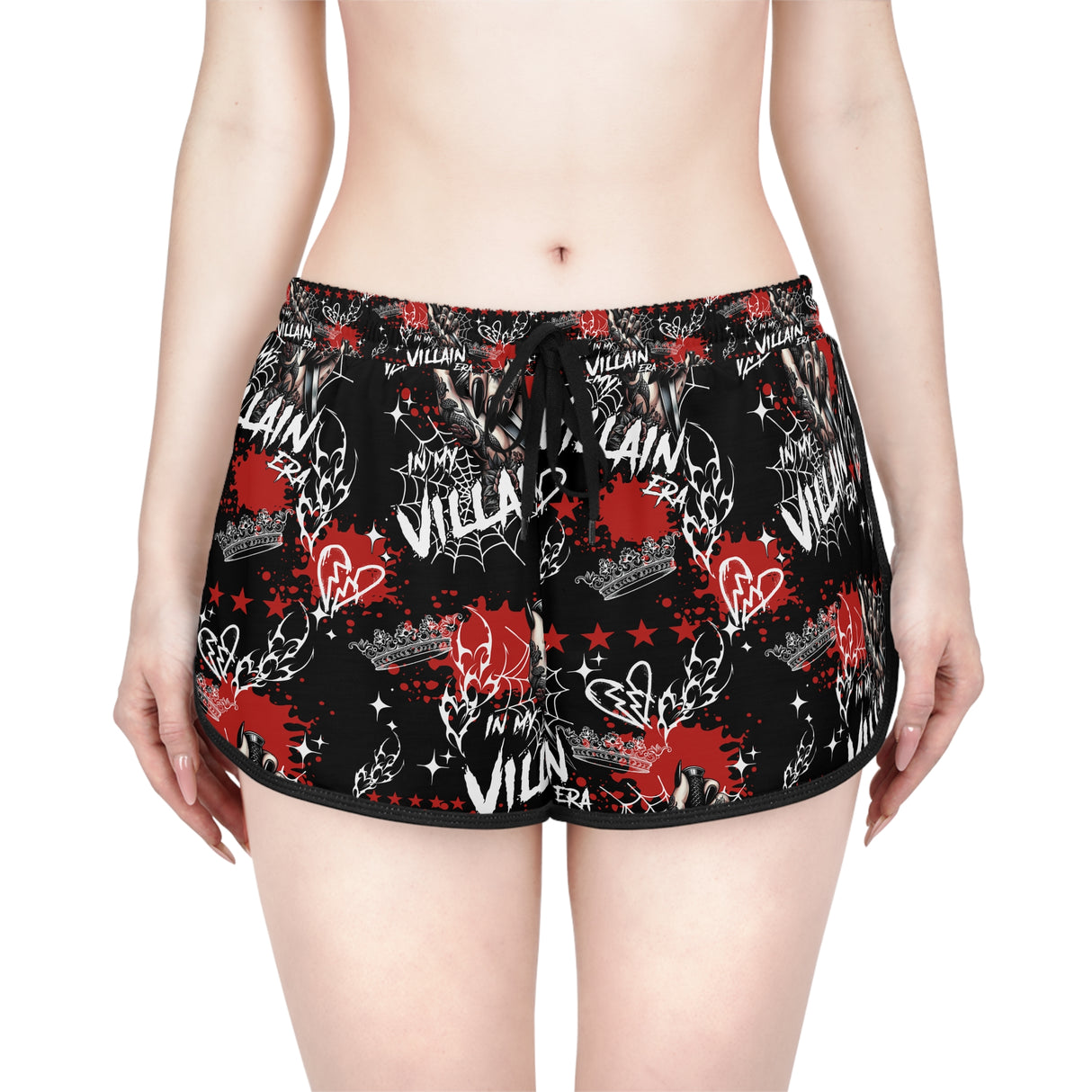 Women's Relaxed Skull Print Shorts - In My Villain Era