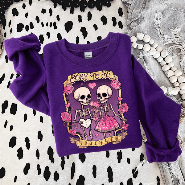 Bone to Be Together Black or Purple Sweatshirt
