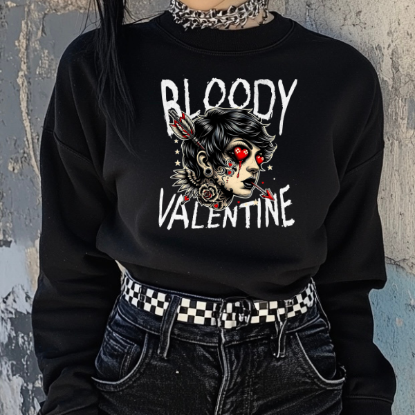 Bloody Valentine Cupid Black or Red & Black Sweatshirt