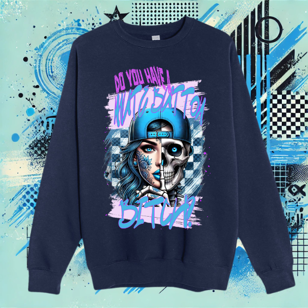 Do You Have A Mute Button Navy Crewneck Sweatshirt