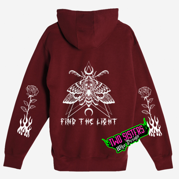 Find the Light Black or Burgundy Zip Up Hoodie, Sweatshirt, or Hoodie