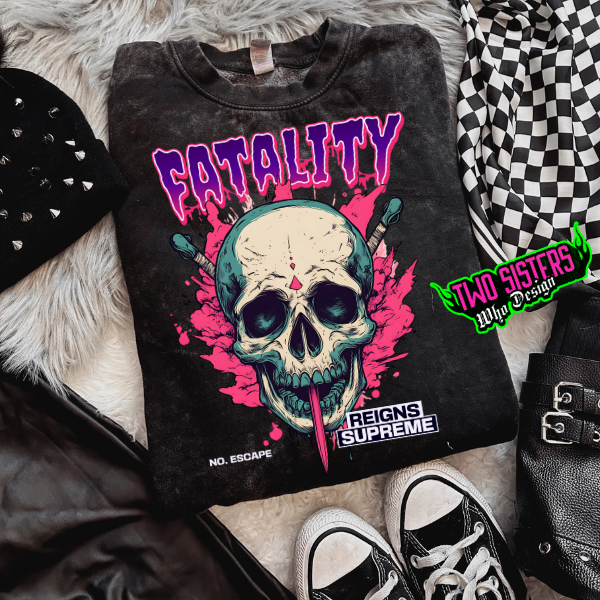 ***EXCLUSIVE***Fatality Skull Mineral Wash TShirt or Mineral Wash Sweatshirt