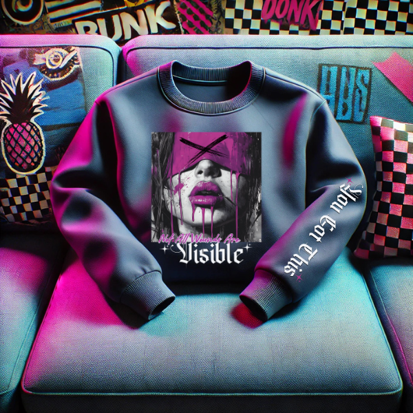 ***BUY INDIVIDUALLY******EXCLUSIVE***Not All Wounds Are Visible Navy Crewneck, Zip Up Hoodie + You've Got This Navy Sweatpants