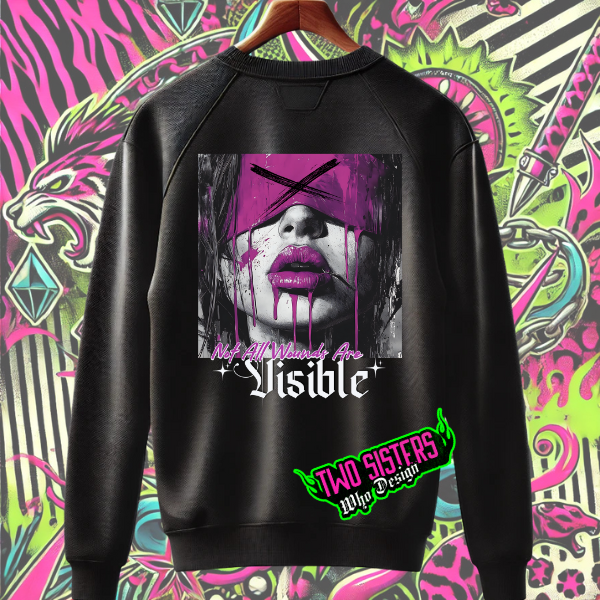 ***EXCLUSIVE***Not All Wounds Are Visible BACK GRAPHIC + You've Got This Front Graphic Navy Crewneck Sweatshirt or Navy TShirt