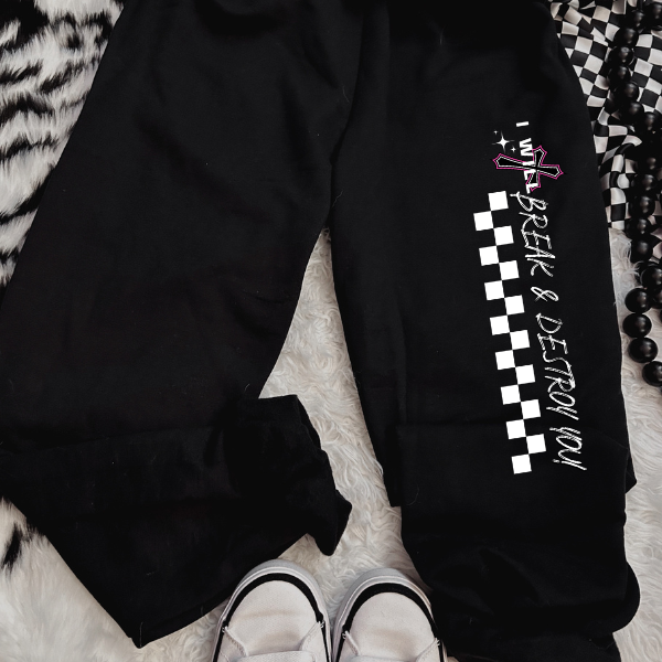 ***BUY INDIVIDUALLY*** ***EXCLUSIVE***The Monster You Made Me is Wearing the Crown + I Will Break & Destroy You BACK GRAPHIC Black Hoodie + Joggers (Copy)