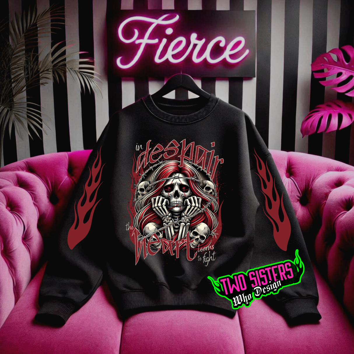 ***EXCLUSIVE***In Despair, the Heart Learns to Listen + Sleeve Graphic Black Sweatshirt