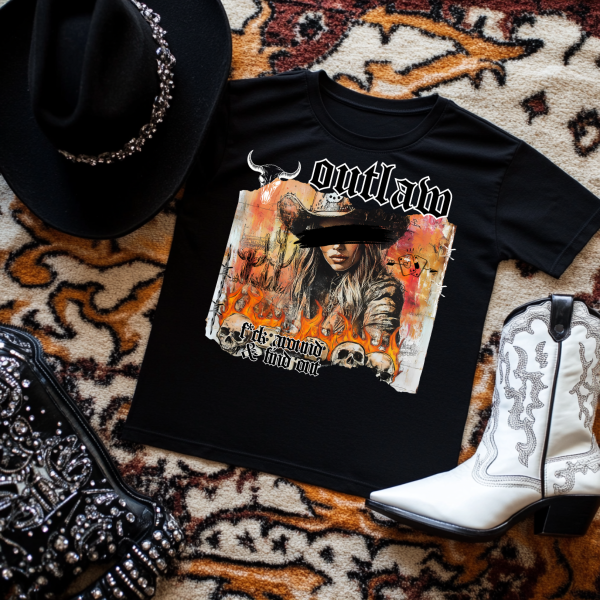 Outlaw: F*ck Around and Find Out Black TShirt