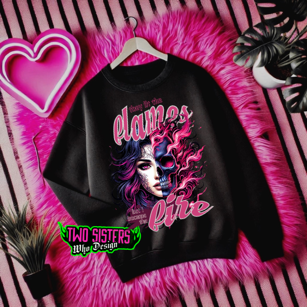 ***EXCLUSIVE***Black SWEATSHIRT: "They Lit the Flames, But I Became the Fire"