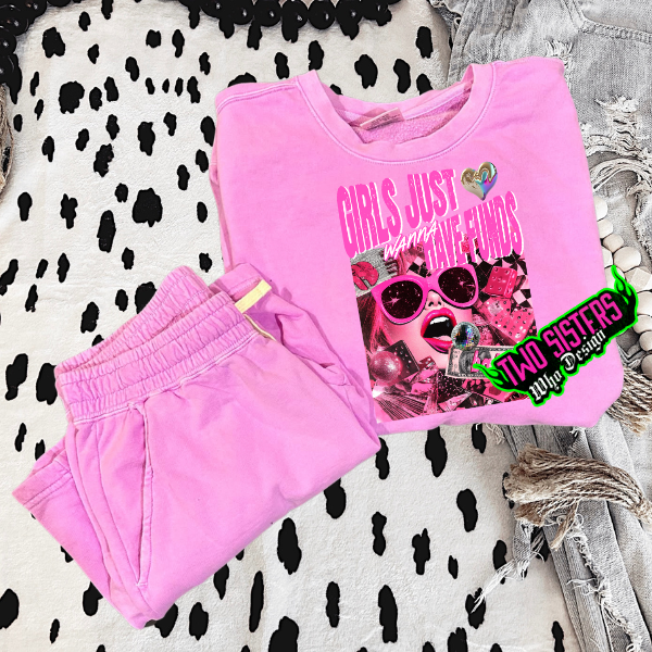 ***BUY INDIVIDUALLY***Girls Just Want to Have Funds Comfort Color Lightweight Crewneck Sweatshirt and/or Lightweight Adult Sweat Shorts (Copy)