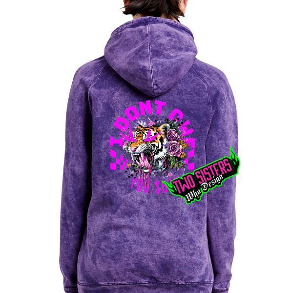 "I Don’t Owe You Sh-t" – Purple Mineral Wash Tee or Hoodie