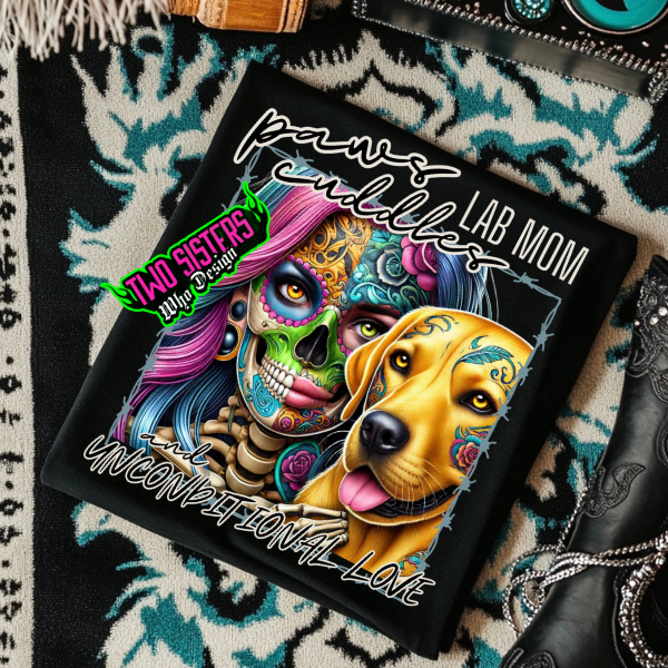 ***CUSTOMIZE******EXCLUSIVE***Paws, Cuddles, Unconditional Love π€ π LAB Mom Black TShirt or Sweatshirt