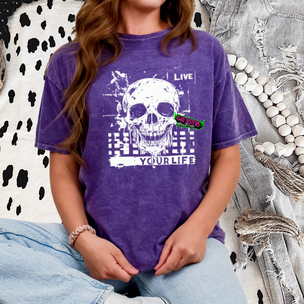 π***EXCLUSIVE*** Live Bold. Live Free. π Purple Mineral Wash Hoodie or TShirt