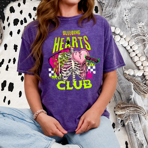 ***BUY INDIVIDUALLY******EXCLUSIVE***π Join the Bleeding Heart Club β Purple Mineral Wash Tee, Hoodie, & Matching Joggers π