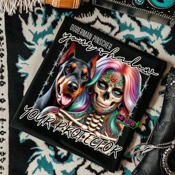 ***CUSTOMIZE******EXCLUSIVE***YOUR SHADOW, YOUR PROTECTOR ๐พ Doberman Pinscher Mom T-Shirt, Hoodie, or Sweatshirt
