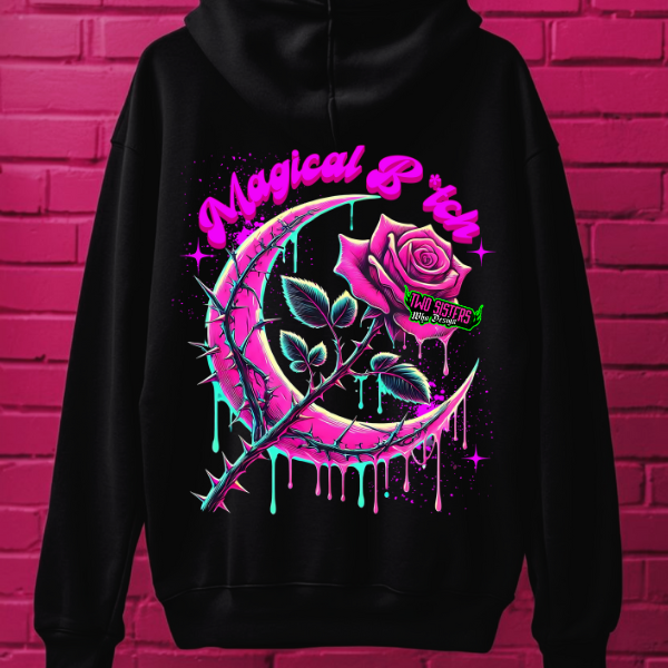 ***EXCLUSIVE***MAGICAL B*TCH Oversized Hoodie BACK GRAPHIC β Punk Meets Pop Culture