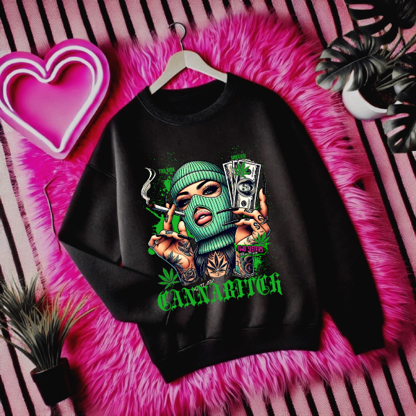 ***EXCLUSIVE***CANNABITCH" BLACK TEE, HOODIE & SWEATSHIRT β 4.20 FRIENDLY