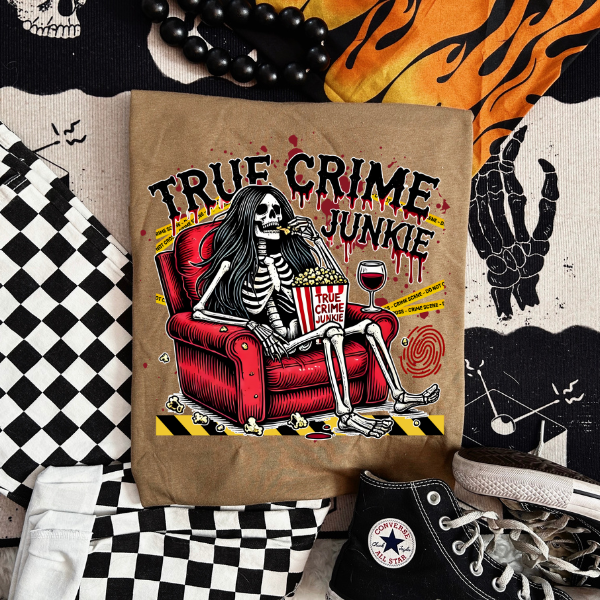True Crime Junkie Sweatshirt β Cozy & Creepy Vibes!