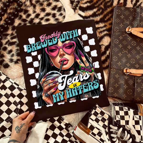 ***EXCLUSIVE***Freshly Brewed with Tears of My Haters" Skeleton Tee/Sweatshirt " Skeleton Tee/Sweatshirt