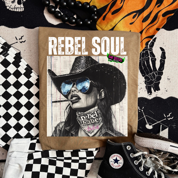 REBEL SOUL WESTERN GOTH TEE – COYOTE BROWN TSHIRT, SWEATSHIRT, OR HOODIE