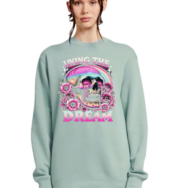 Living the Dream Black TShirt or Seafoam Sweatshirt