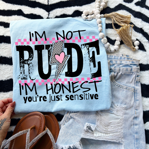 I AM NOT RUDE, YOU ARE JUST SENSITIVE Chambray Color Tee