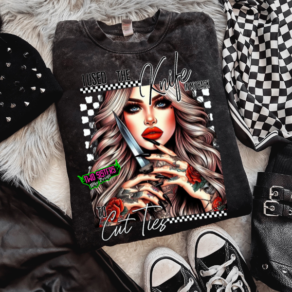 ***EXCLUSIVE***I Used the Knife in My Back to Cut Ties Black or Mineral Wash Top