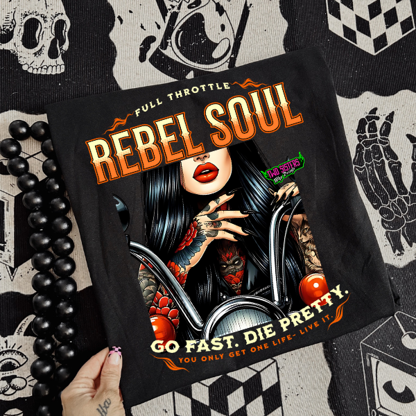 ***EXCLUSIVE*** Full Throttle. Rebel Soul. No Limits. Black TShirt, Sweatshirt, Hoodie, or Zip Up Hoodie