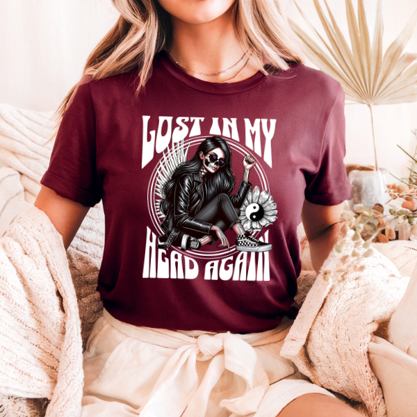 Lost In My Head Again - Lane Seven Burgundy Tee
