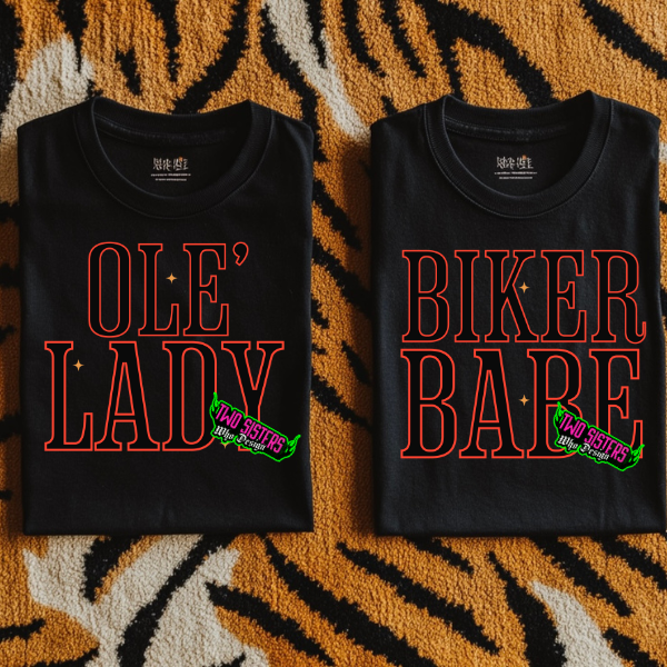 Bundle of Two - Ole' Lady & Bike Babe - Black TShirts