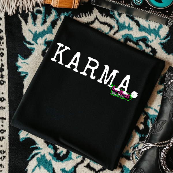 KARMA. - Typography Black TShirt