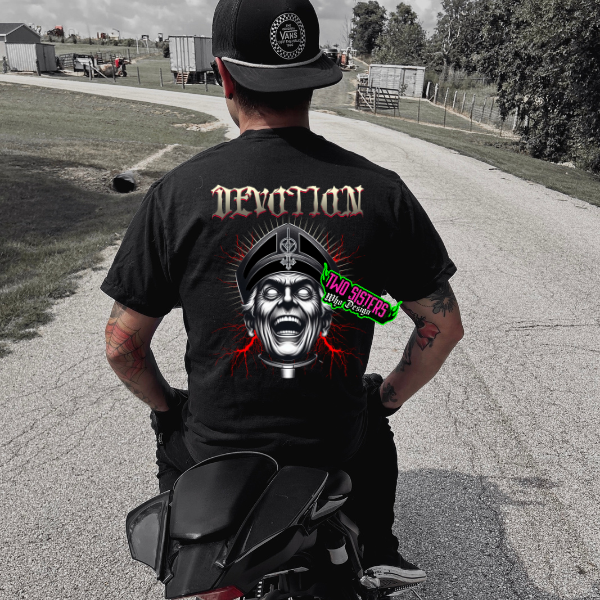 Devotion - Priest- (BACK GRAPHIC) - Black Te, Sweatshirt, or Hoodie