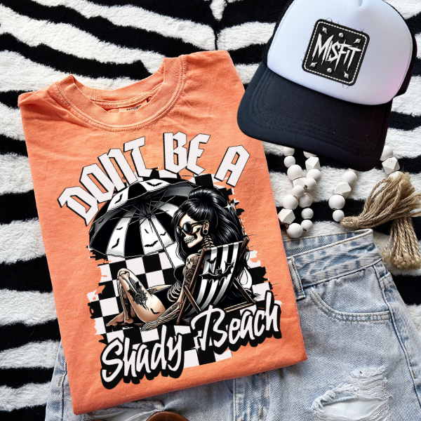 ***EXCLUSIVE***Don't Be A Shady Beach - Neon Cantaloupe, Coyote Brown or Black TShirt