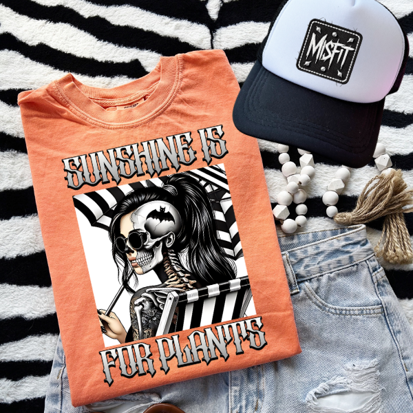 ***EXCLUSIVE***Sunshine is For Plants - Neon Cantaloupe, Coyote Brown or Black TShirt
