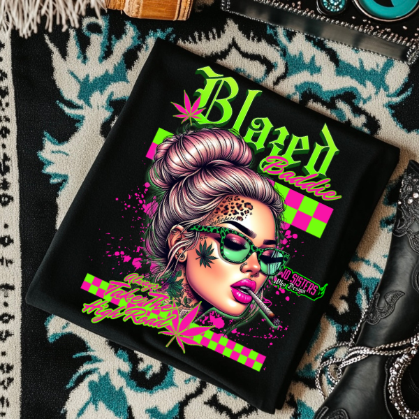 ***EXCLUSIVE***Blazed Baddies, Always Take the High Road - Neon Pink or Black TShirt