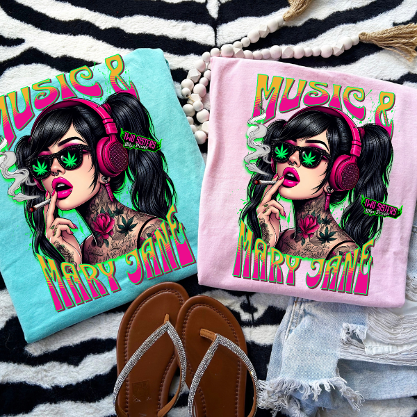***EXCLUSIVE***Music & Mary Jane - CC Pink or Chalky Mint Black TShirt, Hoodie or Sweatshirt