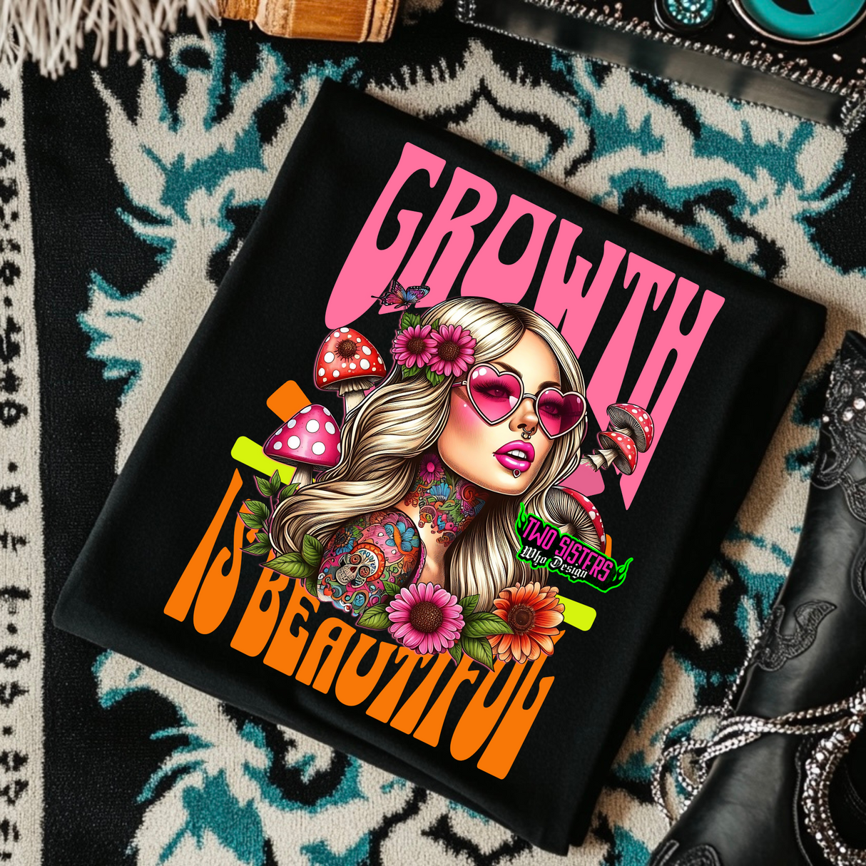 *EXCLUSIVE*Growth is Beautiful Rocker Tank or Black TShirt