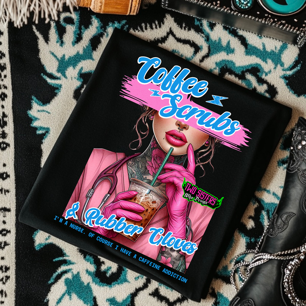 ***EXCLUSIVE***Coffee & Scrubs & Rubber Gloves - Mineral Wash or Black TShirt, Sweatshirt, Hoodie, or Zip Up Hoodie