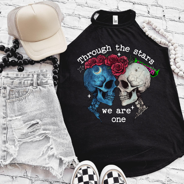 Through the Stars, We Are One - Rocker Tank, Mineral Wash or Black TShirt, Sweatshirt, Hoodie, or Zip Up Hoodie