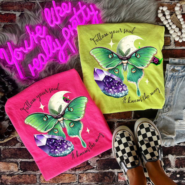 Follow Your Soul, It Knows the Way - CC Pink or Chambray or Neon Yellow TShirt