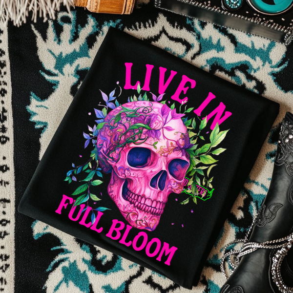 Live In Full Bloom - CC Chambray or Blossom or Black Mineral Wash or Black Rocker Tank, TShirt, Sweatshirt, Hoodie, or Zip Up Hoodie