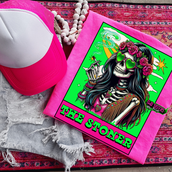 The Stoner - Tarot 4.20 - CC Neon Pink or Black Mineral Wash or Black Rocker Tank, TShirt, Sweatshirt, Hoodie, or Zip Up Hoodie