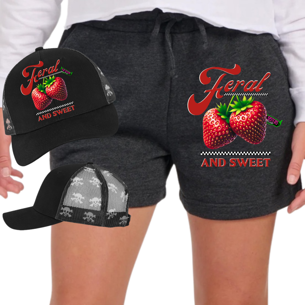 Feeling Berry Good, In My Strawberry Era - Black Mineral Wash TShirt, Black Rocker Tank, Sweatshirt, Hoodie, or Zip Up Hoodie | Trucker Hat | Charcoal Shorts
