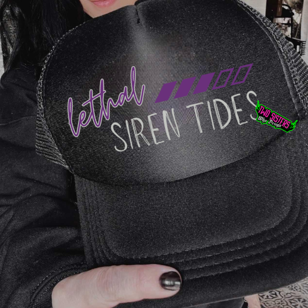 *EXCLUSIVE*Dangerous Curves, Deep Waters No One Survives Her Tide - Black Mineral Wash TShirt, Black Rocker Tank, Sweatshirt, Hoodie, or Zip Up Hoodie | Trucker Hat | Charcoal Shorts