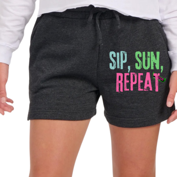 Sun, Salt, Sand, Put That Drink in My Hand - CC Neon Orange Shirt | Trucker Hat | Charcoal Shorts