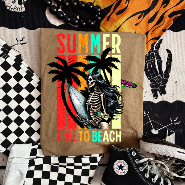 Summer: Time to Beach - Coyote Brown TShirt