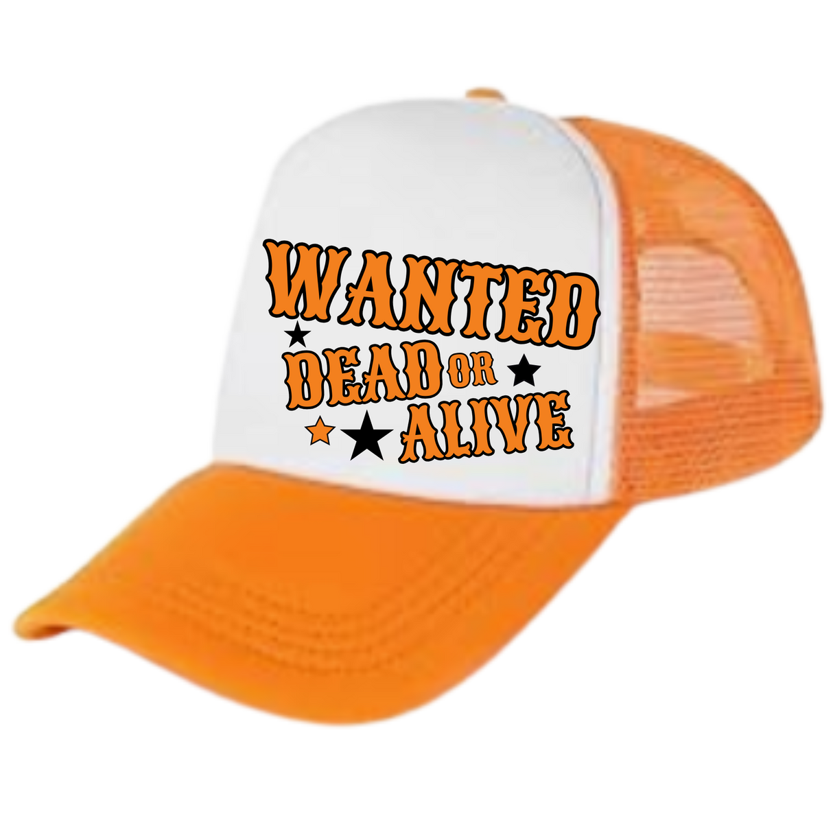 Wanted Dead or Alive Neon Orange + Trucker Hat - Buy as Set or Individually
