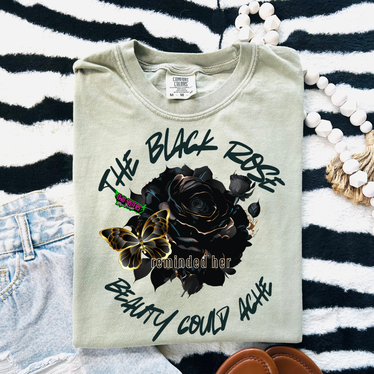 *EXCLUSIVE*-the Black Rose Reminded Her Beauty Can Ache - CC Bay TShirt