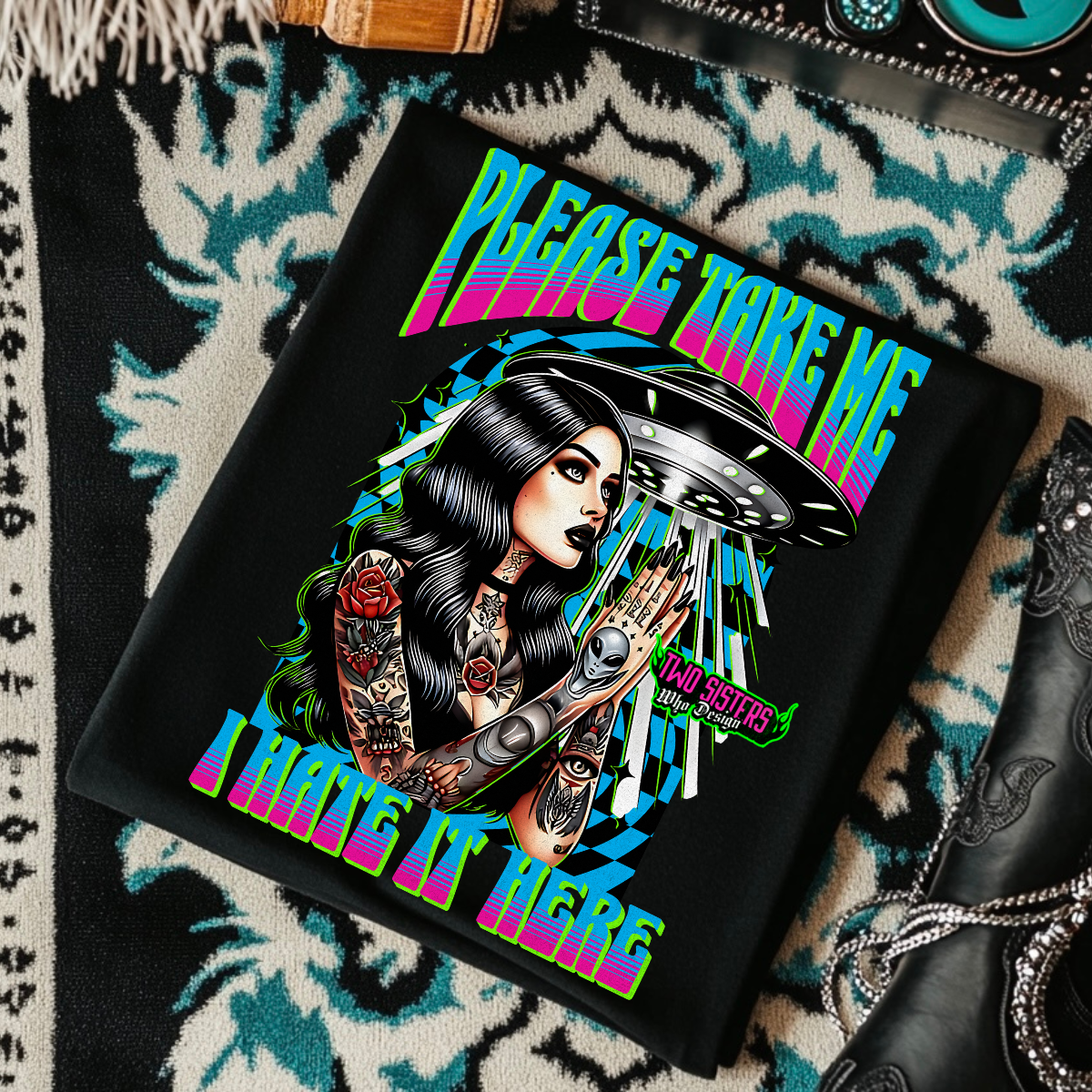 *EXCLUSIVE* Please Take Me, I Hate It Here - CC Neon Cantaloupe, Black Mineral Wash or Black Rocker Tank, TShirt, Sweatshirt, Hoodie, or Zip Up Hoodie