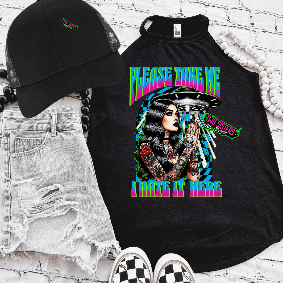 *EXCLUSIVE* Please Take Me, I Hate It Here - CC Neon Cantaloupe, Black Mineral Wash or Black Rocker Tank, TShirt, Sweatshirt, Hoodie, or Zip Up Hoodie